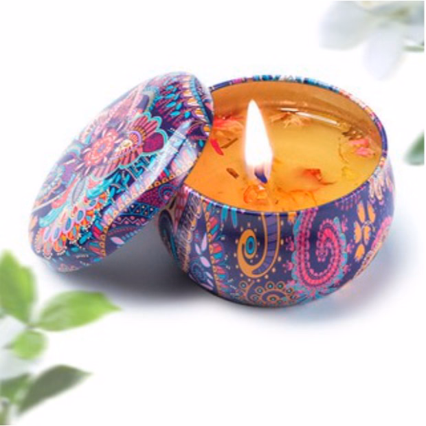 Nến Thơm Hoa Khô Thiên Nhiên Hộp Thiếc Sang Xịn Ctb450 - Bechip - Ảnh 5