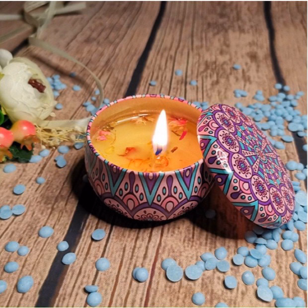 Nến Thơm Hoa Khô Thiên Nhiên Hộp Thiếc Sang Xịn Ctb450 - Bechip - Ảnh 9