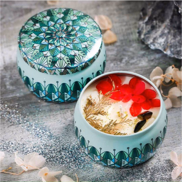 Nến Thơm Hoa Khô Thiên Nhiên Hộp Thiếc Sang Xịn Ctb450 - Bechip - Ảnh 11