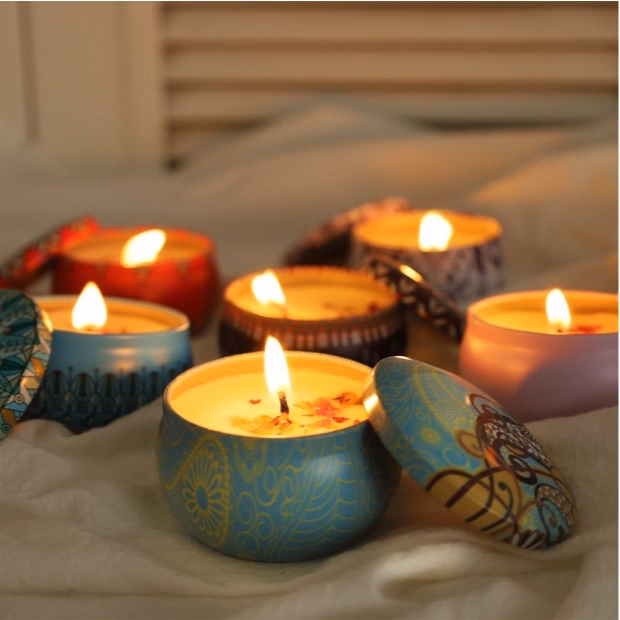 Nến Thơm Hoa Khô Thiên Nhiên Hộp Thiếc Sang Xịn Ctb450 - Bechip - Ảnh 12