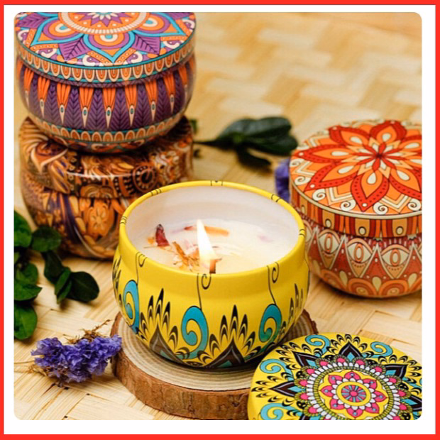 Nến Thơm Hoa Khô Thiên Nhiên Hộp Thiếc Sang Xịn Ctb450 - Bechip