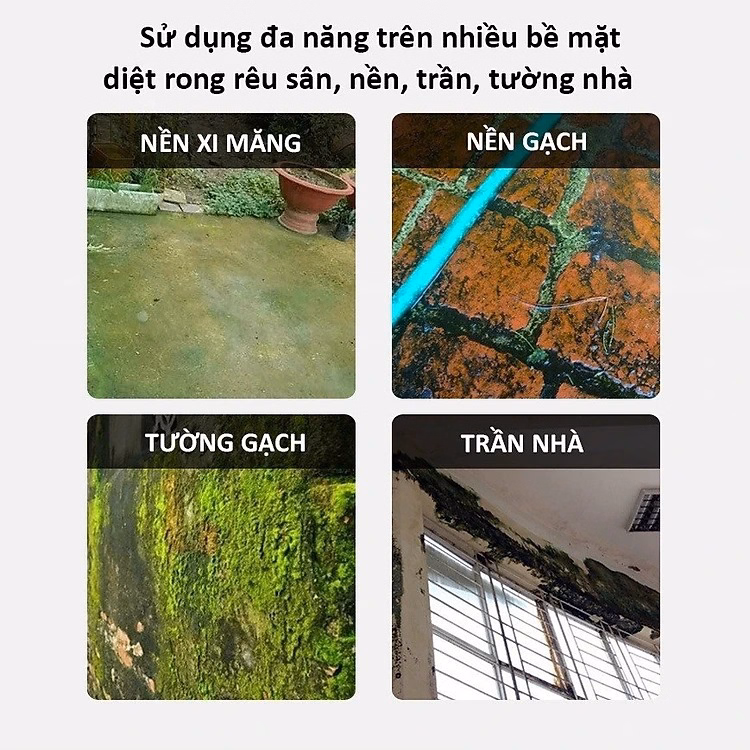 Thuốc Diệt Rong, Bột Tẩy Rong Rêu Nền Gạch, Xi Măng, Trần Nhà, Tường Nhà Túi 500G Ctb451 - Bechip - Ảnh 3