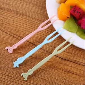 Hộp 50 Nĩa Nhựa Ghim Trái Cây, Rau Câu - Gdn