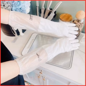 Găng Tay Cao Su Loại Dài Có Chun, Lót Nỉ Ctb456 - Bechip