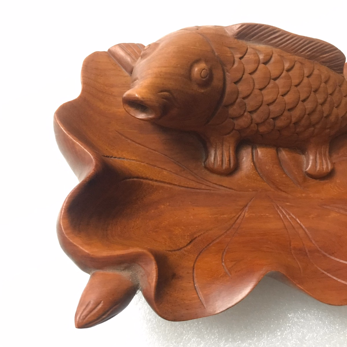 Gạt Tàn Thuốc Chạm Trổ Hoạ Tiết Long-Ngư Bằng Gỗ Hương Ttgtdh048 - Tường Thuận - Ảnh 6