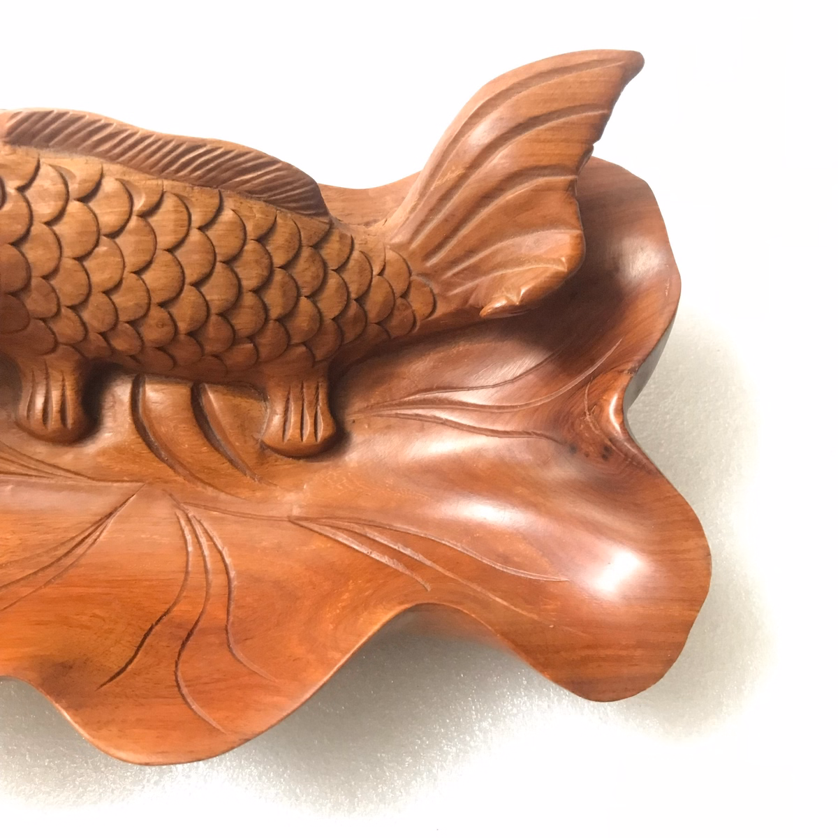 Gạt Tàn Thuốc Chạm Trổ Hoạ Tiết Long-Ngư Bằng Gỗ Hương Ttgtdh048 - Tường Thuận - Ảnh 7