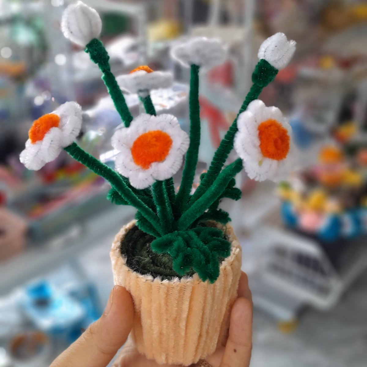Chậu Hoa Kẽm Nhung Trang Trí Bàn Học, Bàn Làm Việc, Nhà Cửa Handmade Yk21 - Ảnh 4