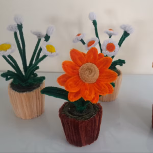 Chậu Hoa Kẽm Nhung Trang Trí Bàn Học, Bàn Làm Việc, Nhà Cửa Handmade Yk21