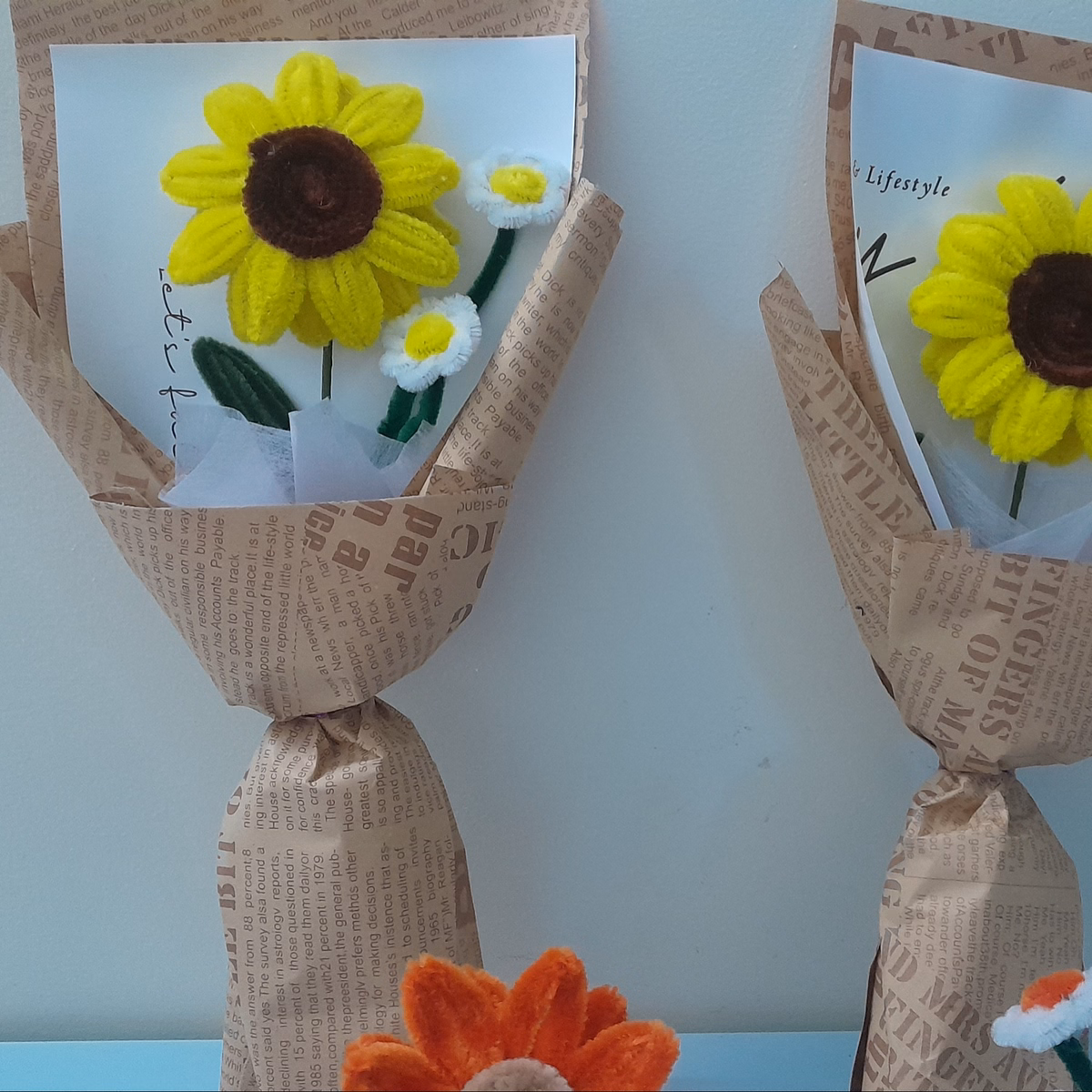 Bó Hoa Hướng Dương Kẽm Nhung Handmade Yk22 - Ảnh 4