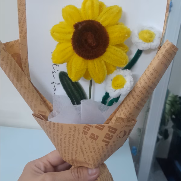 Bó Hoa Hướng Dương Kẽm Nhung Handmade Yk22 - Ảnh 8