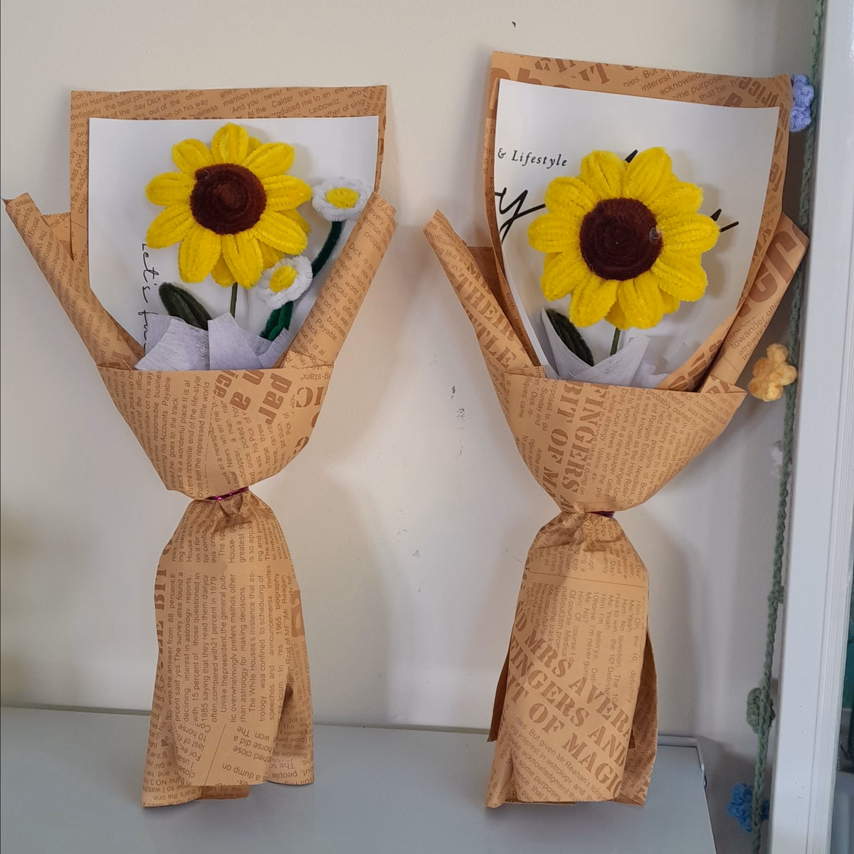 Bó Hoa Hướng Dương Kẽm Nhung Handmade Yk22 - Ảnh 7