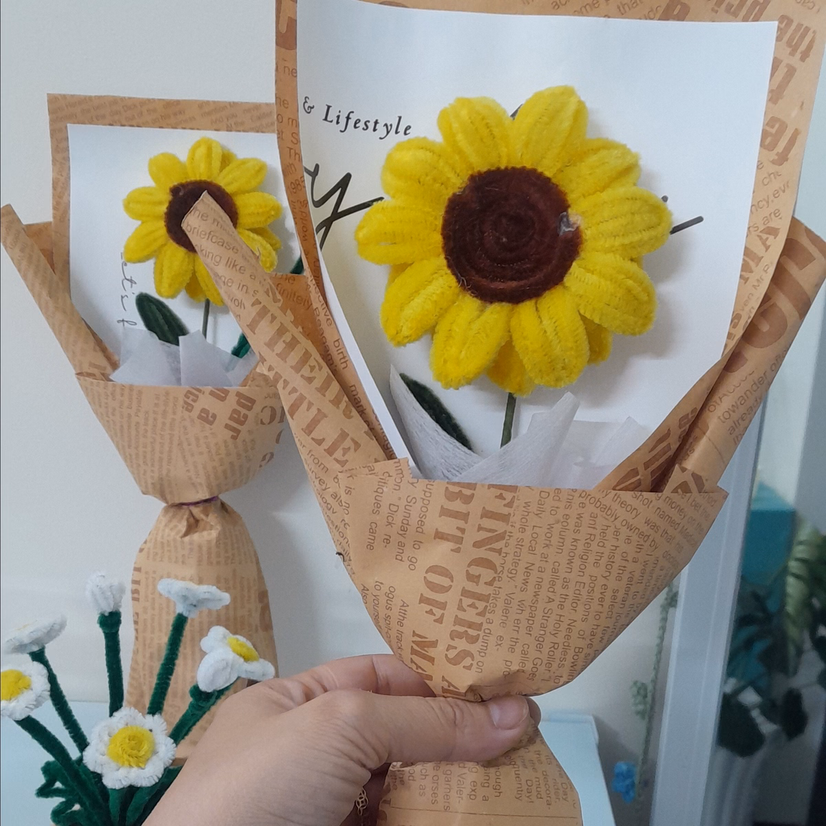 Bó Hoa Hướng Dương Kẽm Nhung Handmade Yk22 - Ảnh 10