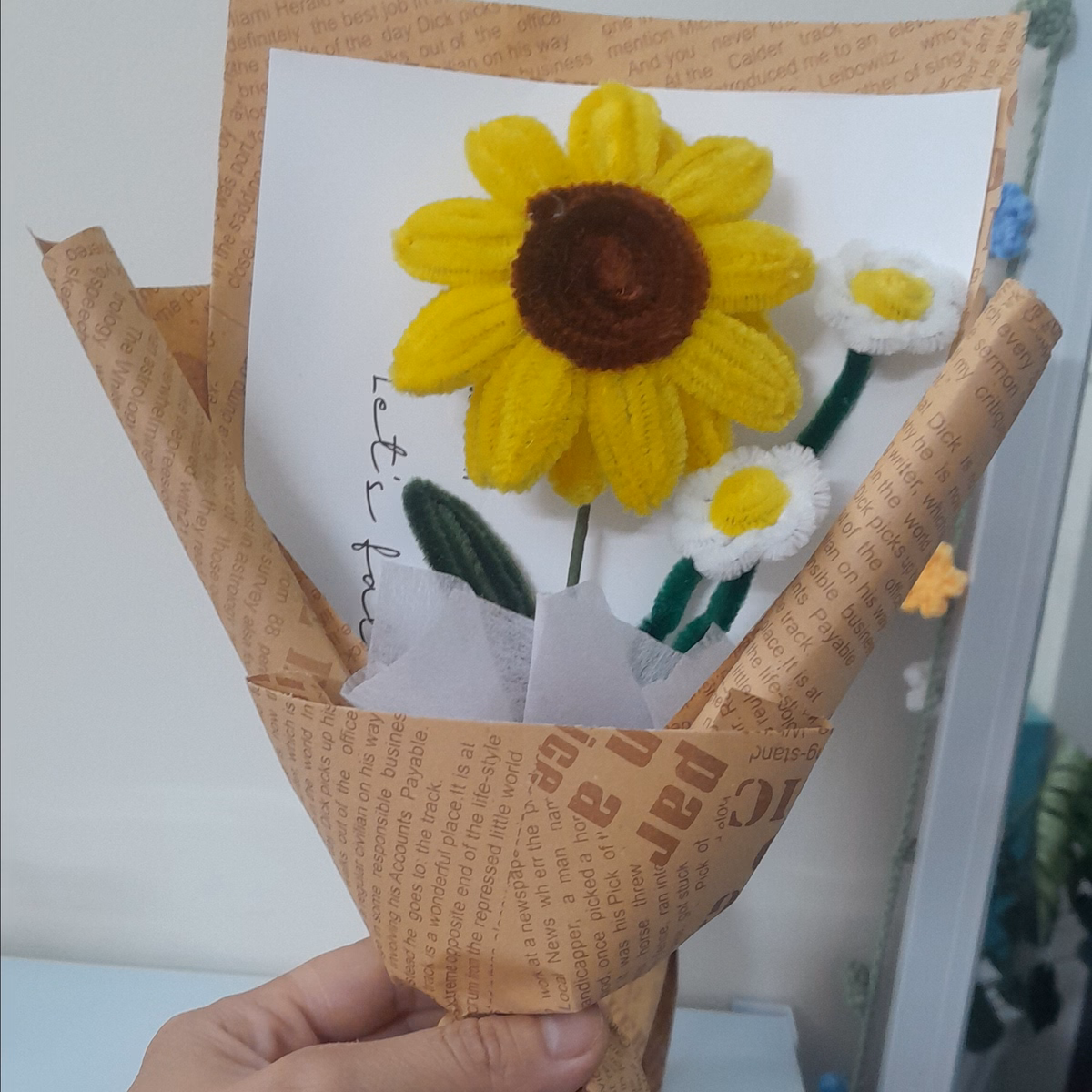 Bó Hoa Hướng Dương Kẽm Nhung Handmade Yk22 - Ảnh 11