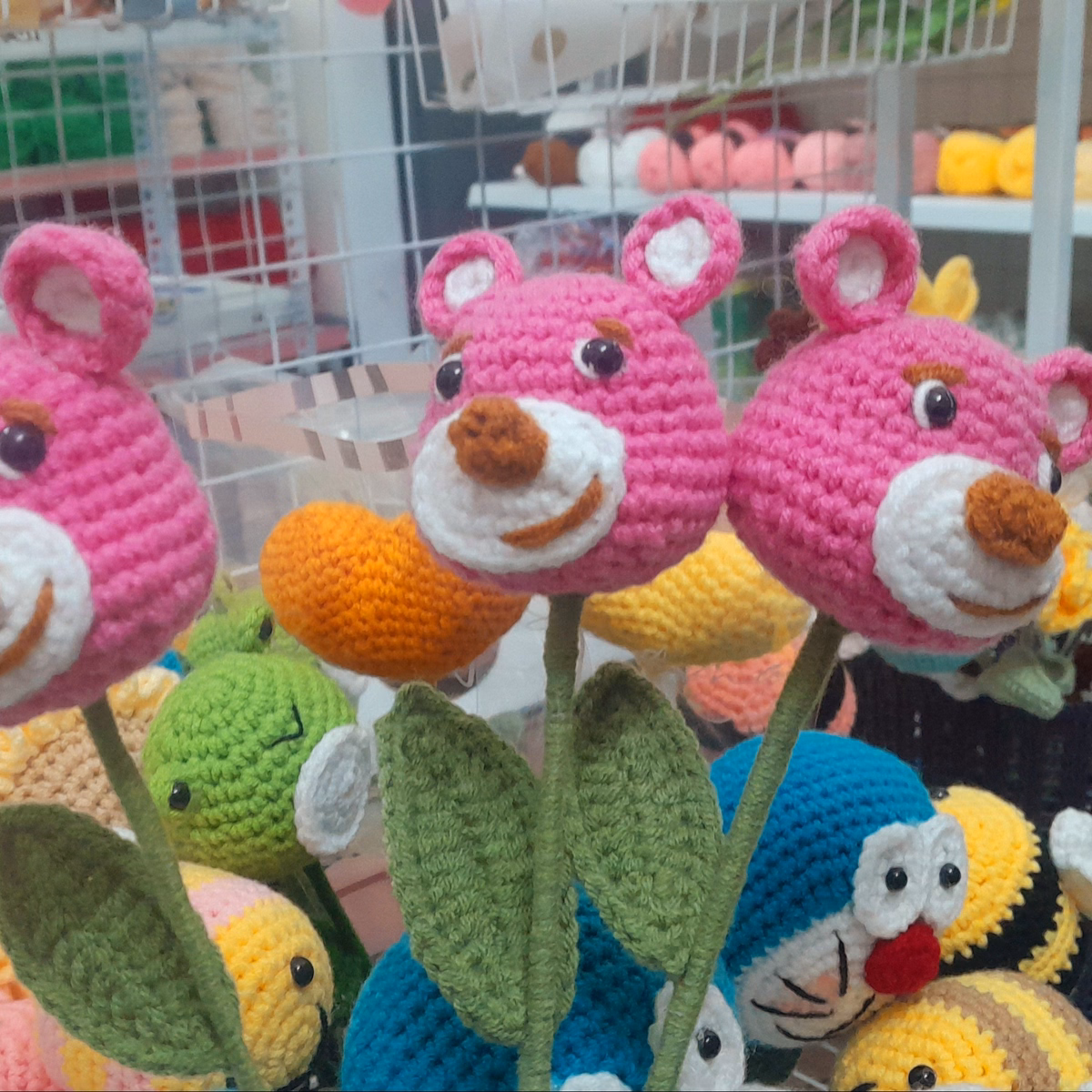 Hoa Đầu Thú Các Loại Bằng Len Handmade Yk23 - Ảnh 2
