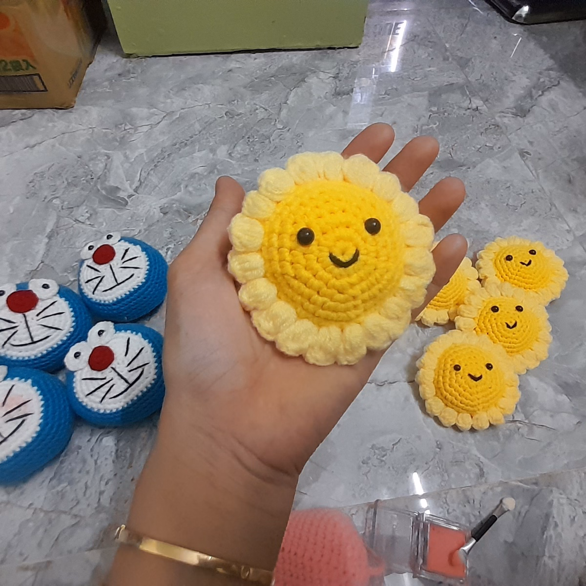 Hoa Đầu Thú Các Loại Bằng Len Handmade Yk23 - Ảnh 7