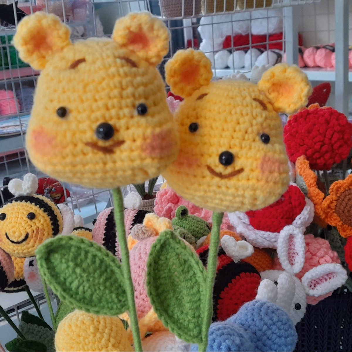 Hoa Đầu Thú Các Loại Bằng Len Handmade Yk23 - Ảnh 9