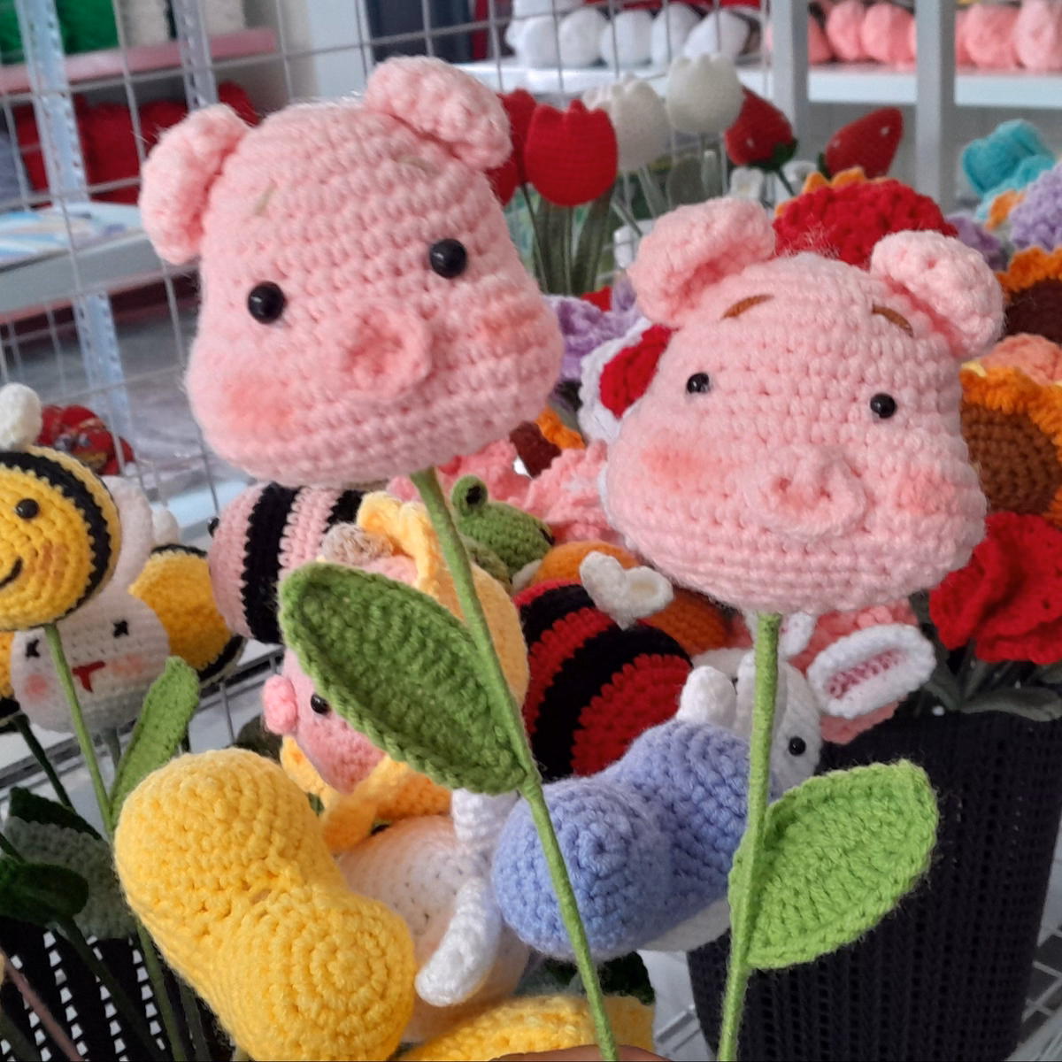 Hoa Đầu Thú Các Loại Bằng Len Handmade Yk23 - Ảnh 10
