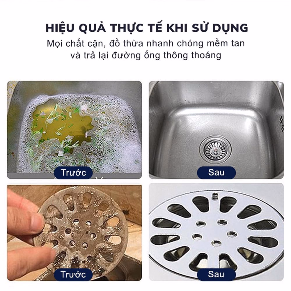 Bột Thông Tắc Cống Đa Năng Siêu Mạnh Hương Chanh Bạc Hà 260G - Su - Ảnh 7