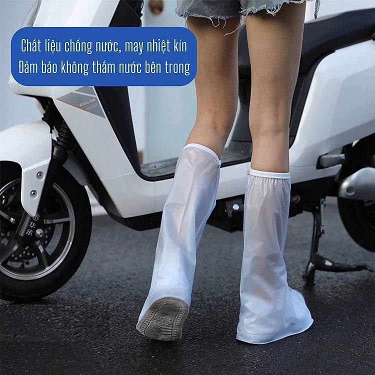 Giày Đi Mưa, Ủng Bọc Giày Đi Mưa Cổ Cao Có Đế Chống Trơn Trượt Trắng, Nâu Ctb478 - Bechip - Ảnh 9