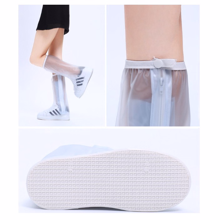 Giày Đi Mưa, Ủng Bọc Giày Đi Mưa Cổ Cao Có Đế Chống Trơn Trượt Trắng, Nâu Ctb478 - Bechip - Ảnh 8