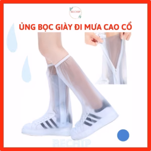 Giày Đi Mưa, Ủng Bọc Giày Đi Mưa Cổ Cao Có Đế Chống Trơn Trượt Trắng, Nâu Ctb478 - Bechip