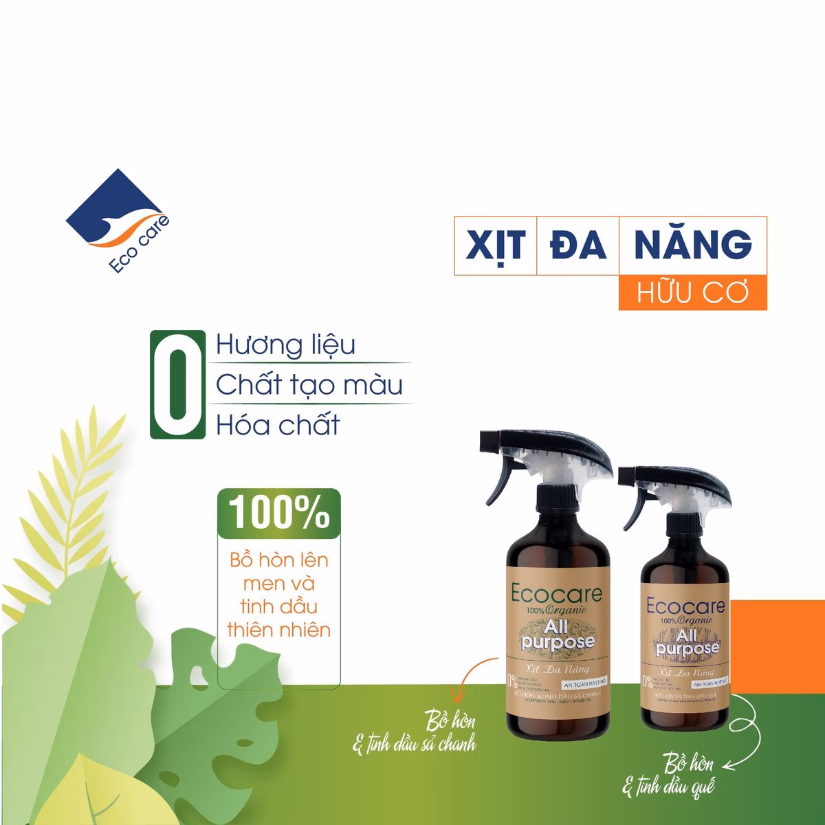 Xịt Tẩy Đa Năng Hữu Cơ Bồ Hòn - Ecocare - Ảnh 8