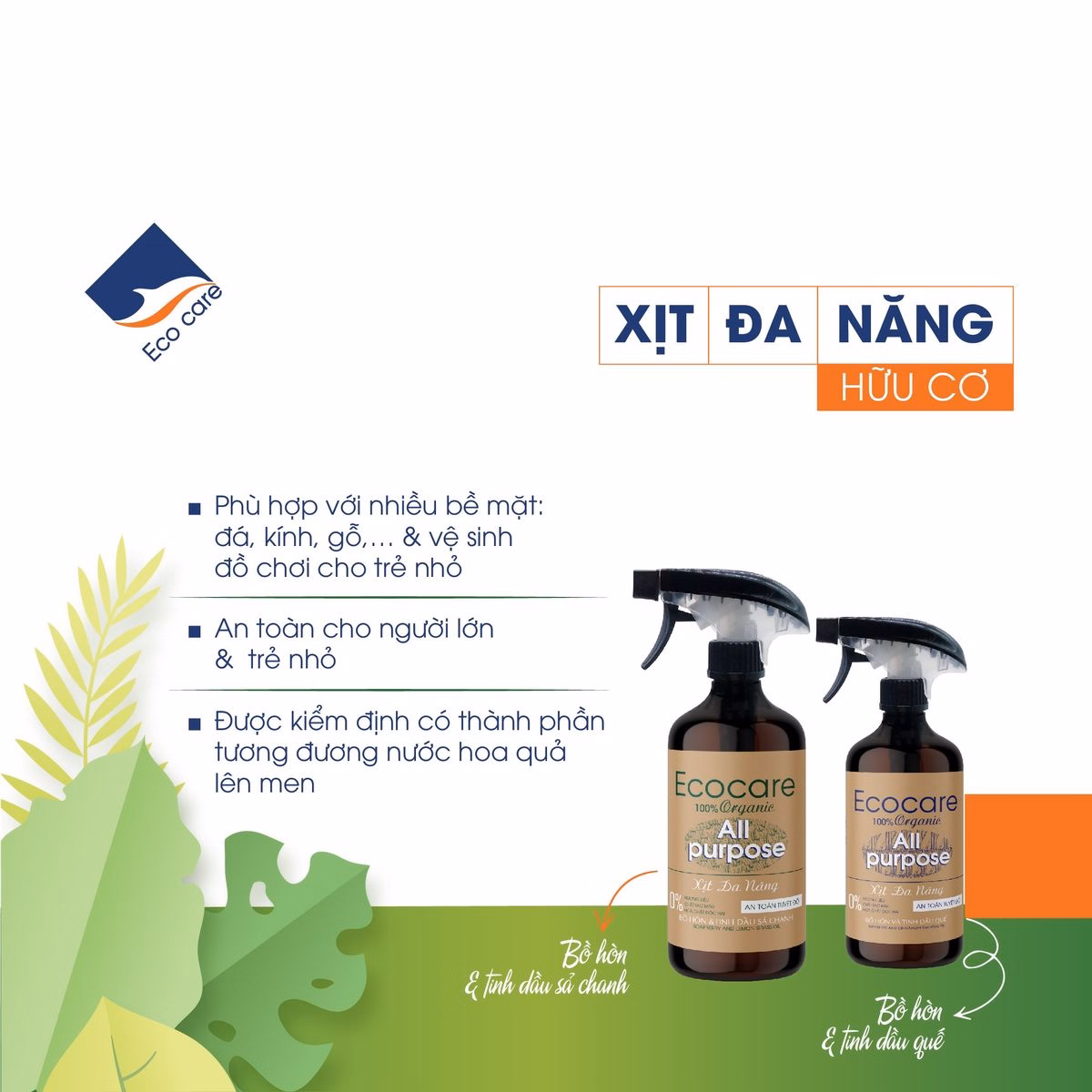 Xịt Tẩy Đa Năng Hữu Cơ Bồ Hòn - Ecocare - Ảnh 9