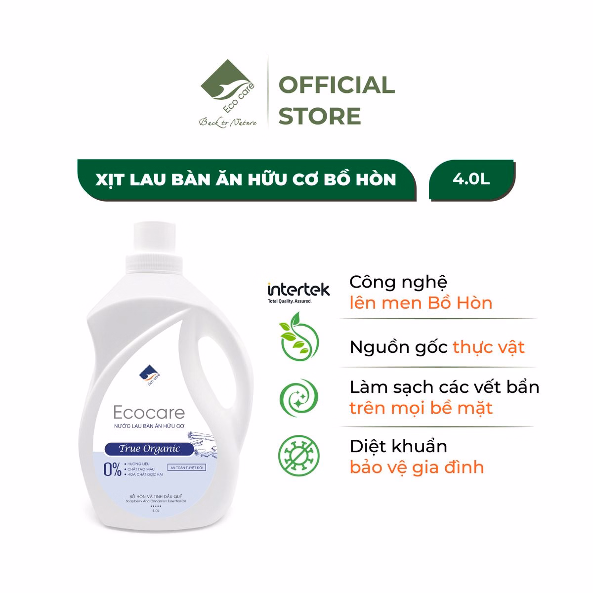 Nước Lau Bàn Ăn Hữu Cơ Bồ Hòn - Ecocare - Ảnh 6
