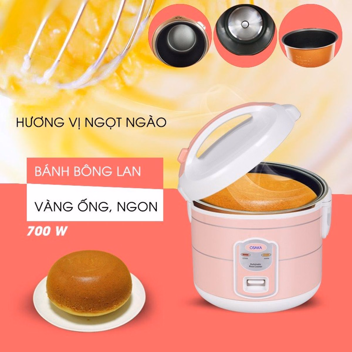 Nồi Cơm Điện Rc118T 1.8 Lít ( Màu Hồng )- Osaka - Ảnh 4