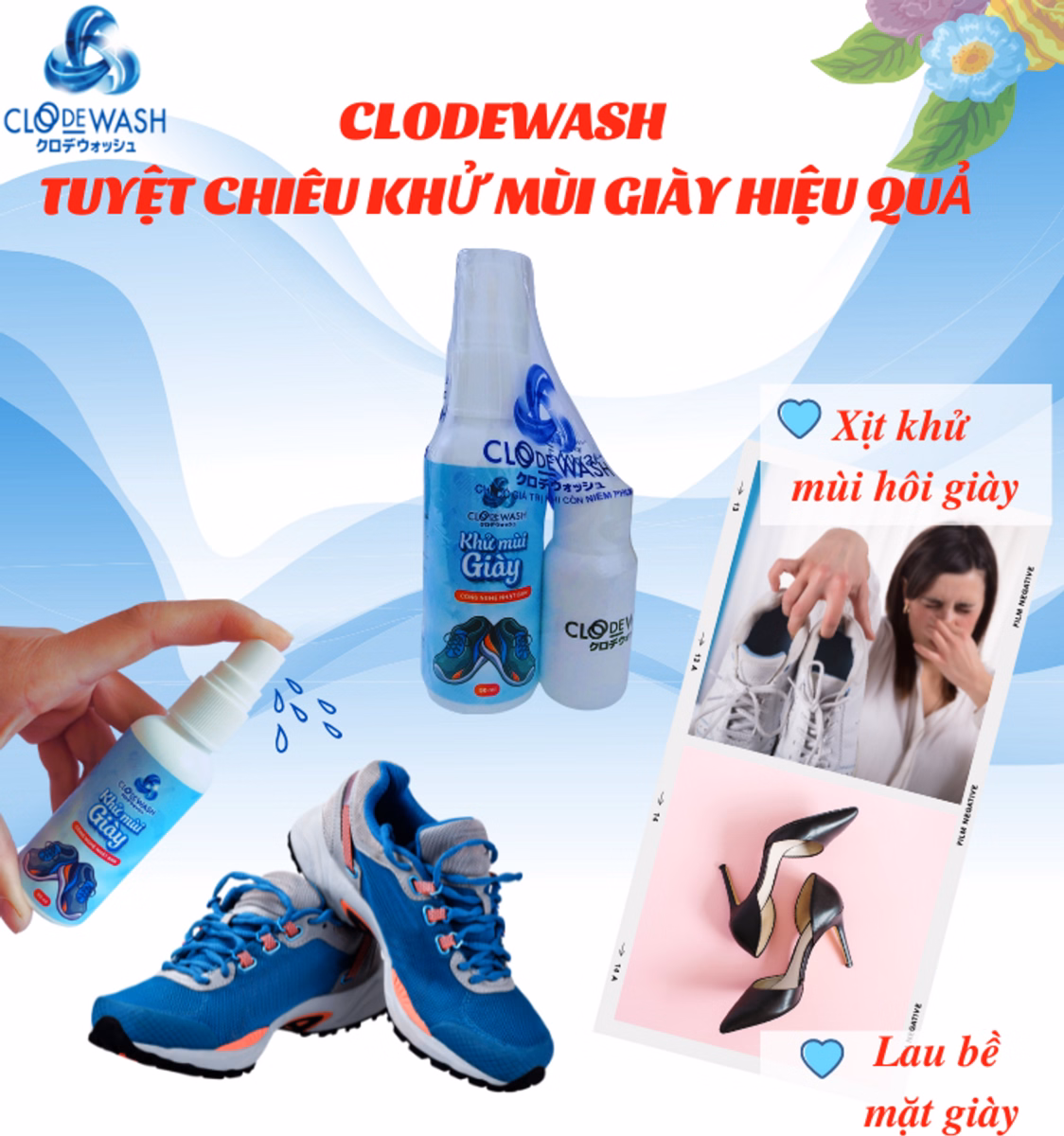 Chai Xịt Khử Mùi Giày 50Ml - Clodewash - Ảnh 4