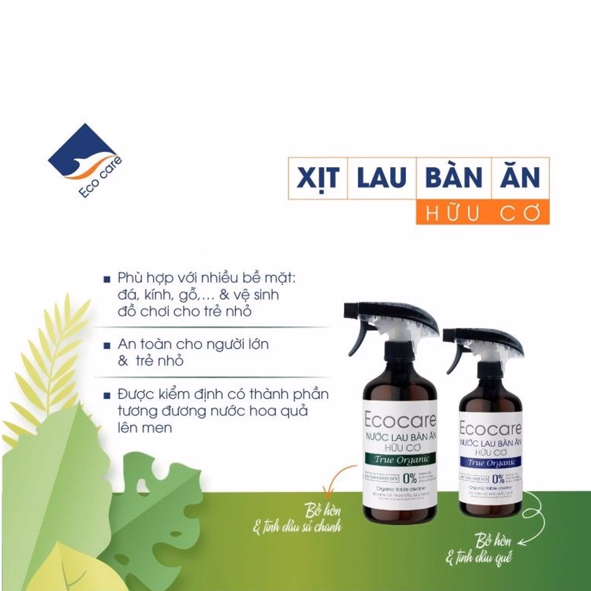 Nước Lau Bàn Ăn Hữu Cơ Bồ Hòn - Ecocare - Ảnh 7