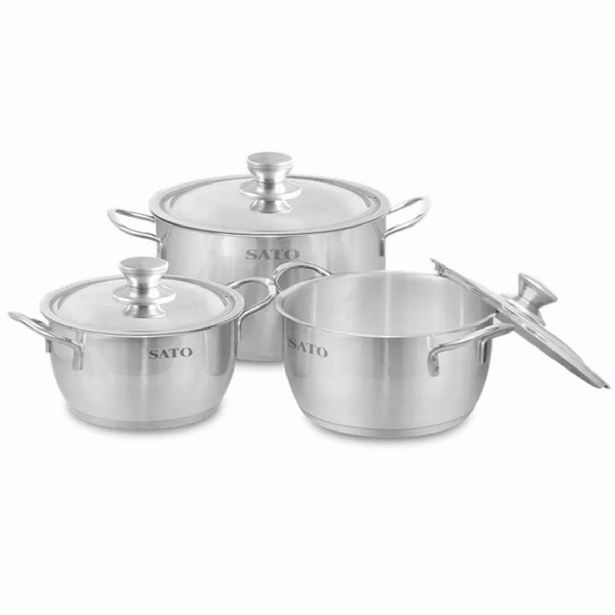 Bộ Nồi Inox 430 3 Đáy St-Bi311 - Sato - Ảnh 2