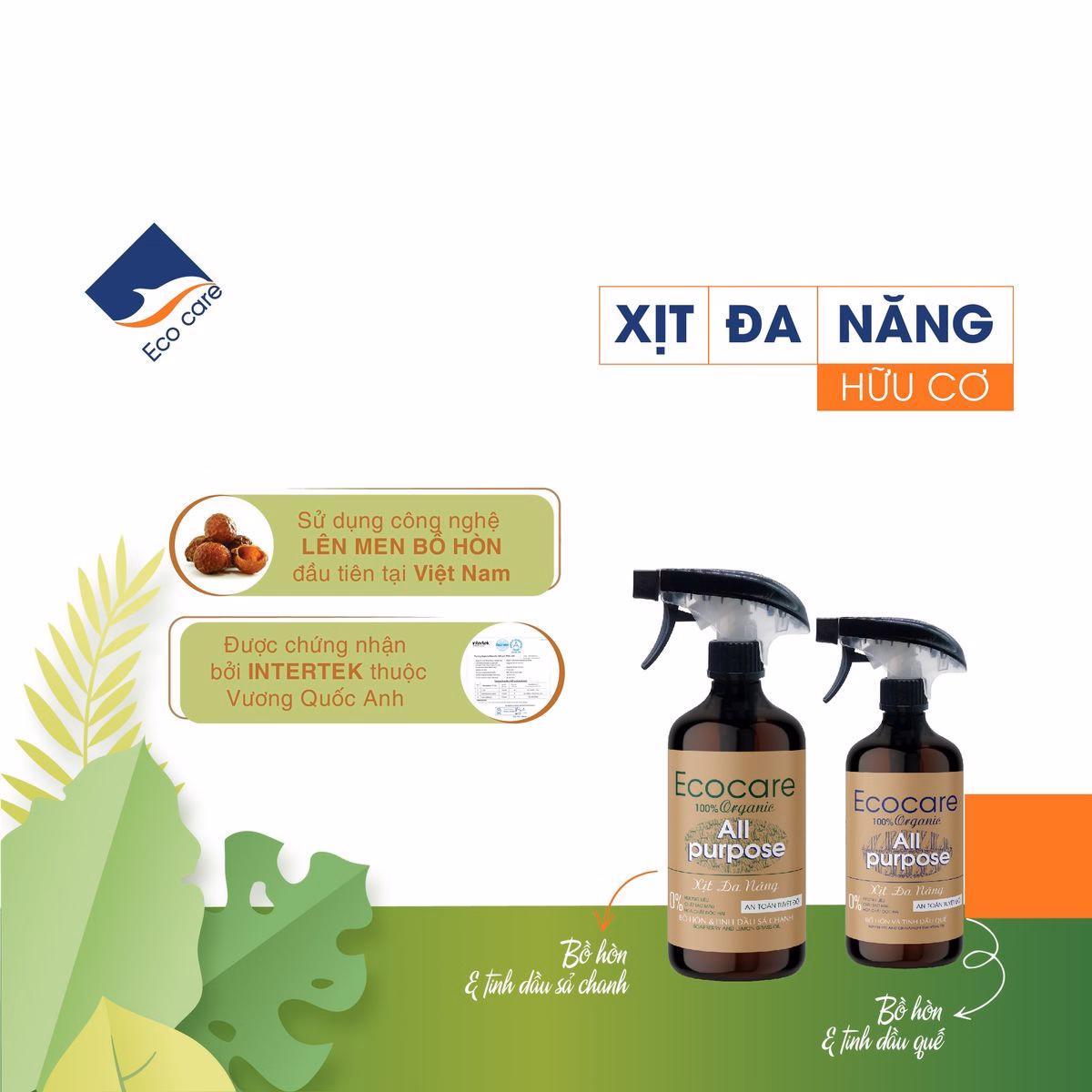 Xịt Tẩy Đa Năng Hữu Cơ Bồ Hòn - Ecocare - Ảnh 7