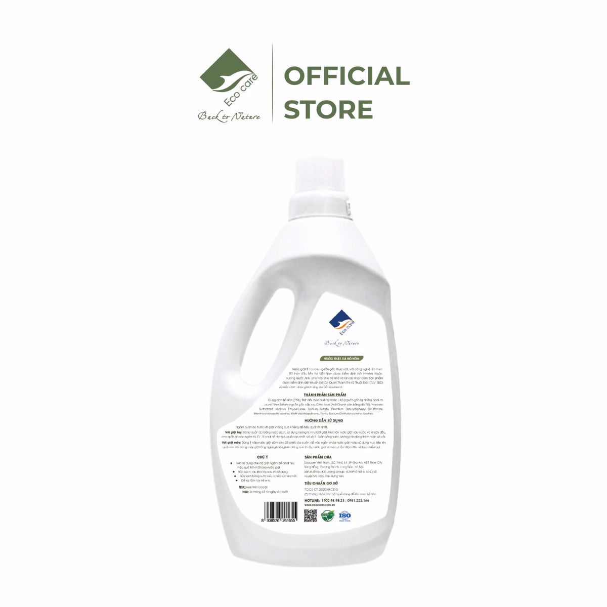 Nước Giặt Xả Hữu Cơ Bồ Hòn Tinh Dầu Hoa Bưởi - Ecocare - Ảnh 2