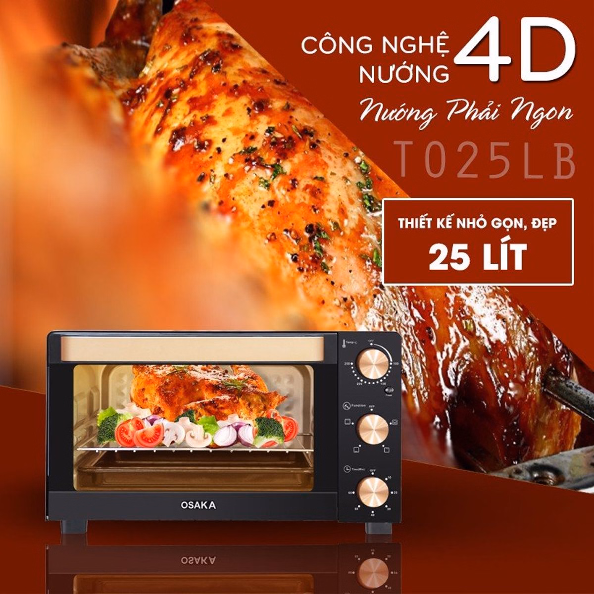 Lò Nướng Thùng To-25Lb 25 Lít - Osaka - Ảnh 3